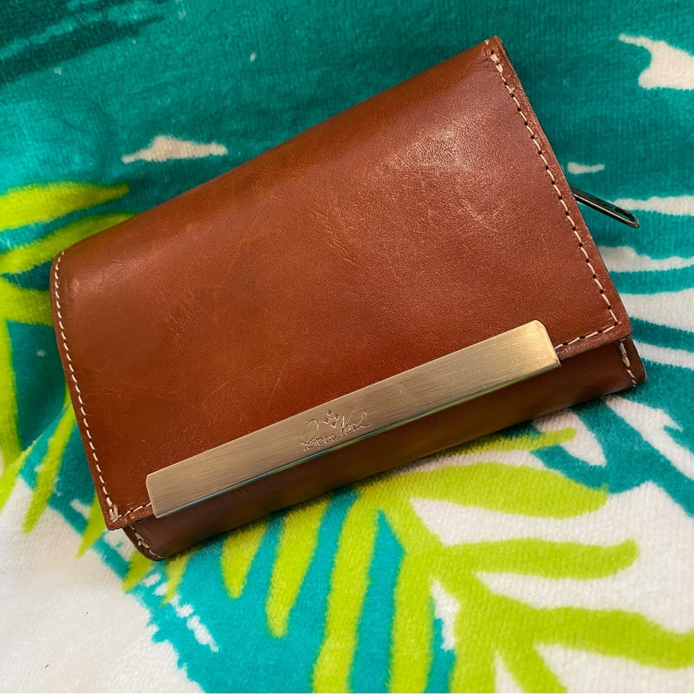 Patricia Nash Brown Leather Canetti Trifold  Wallet NWOT